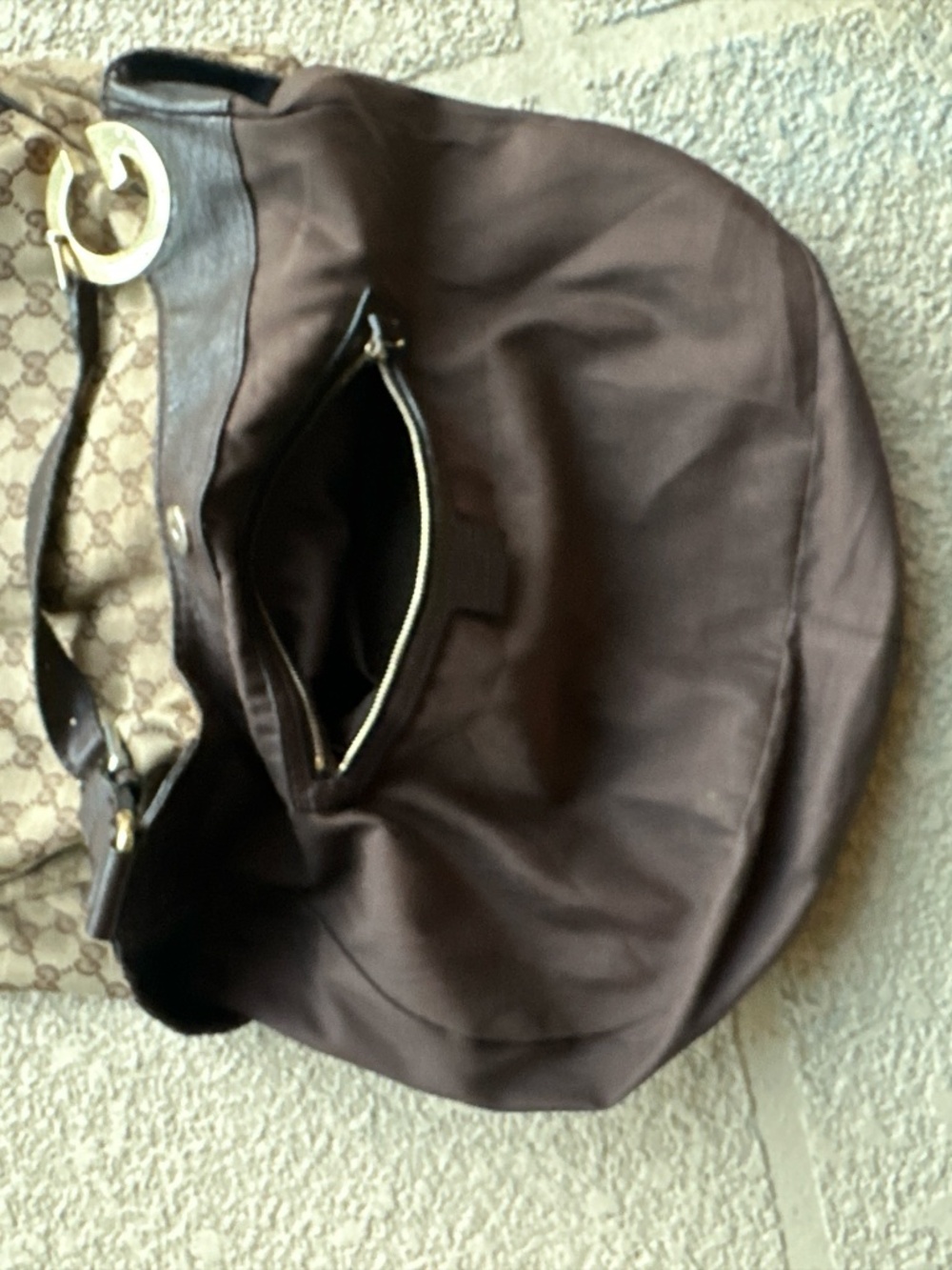 Authentic Gucci GG Monogram Dark Brown and Beige Charlotte Tote Bag - Picture 11 of 14